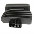 Voltage regulator rectifier, black finned heat sink with three-pin connector