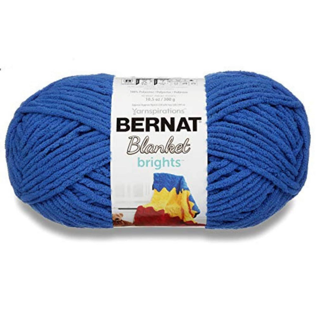 Royal blue super bulky yarn skein, Bernat Blanket brights, 100% polyester