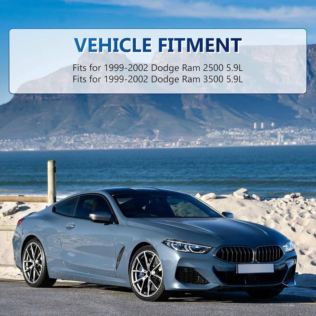 Turbocharger application fitment with dark sedan in front of ocean backdrop