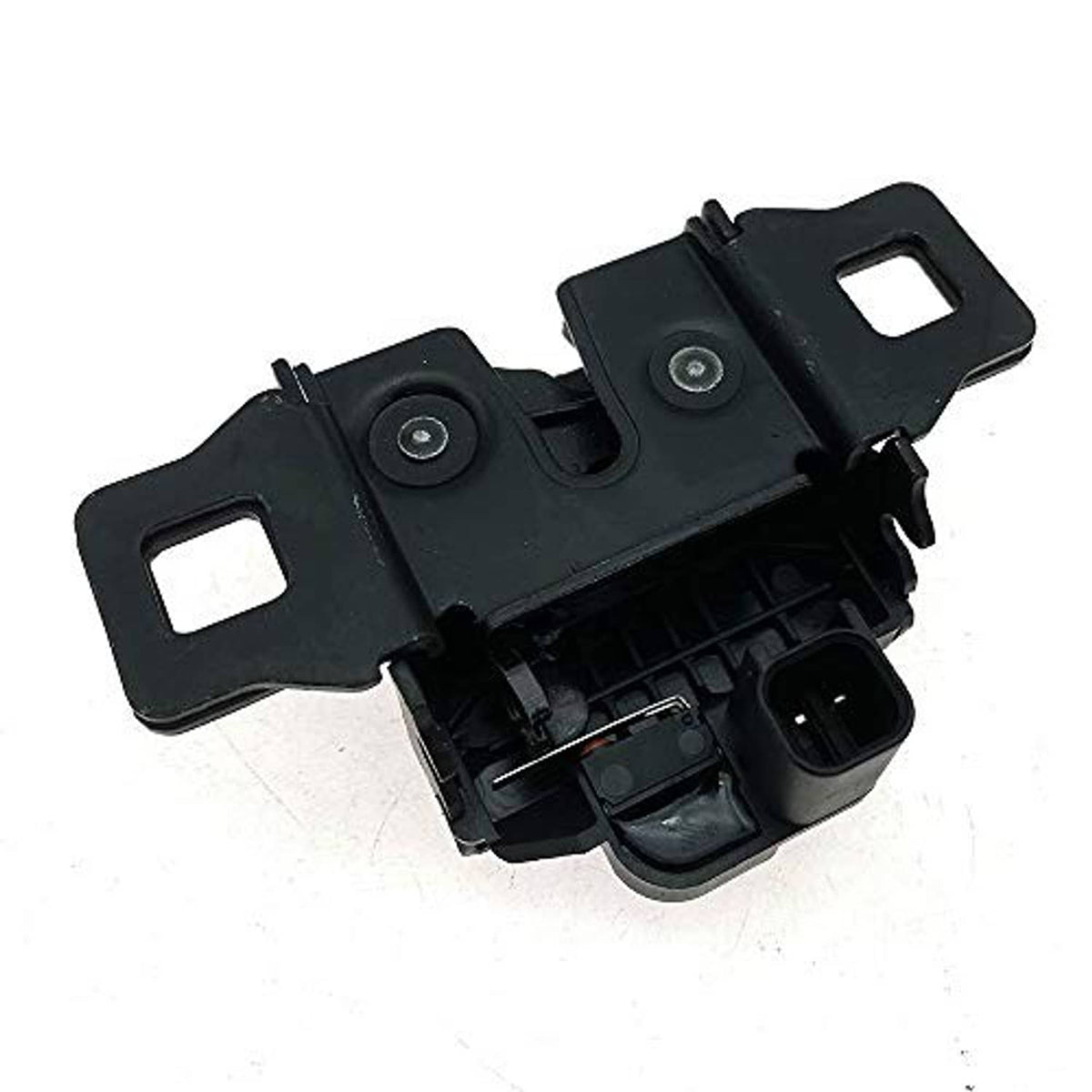 Black hood latch release switch sensor showing internal components and mounting bracket