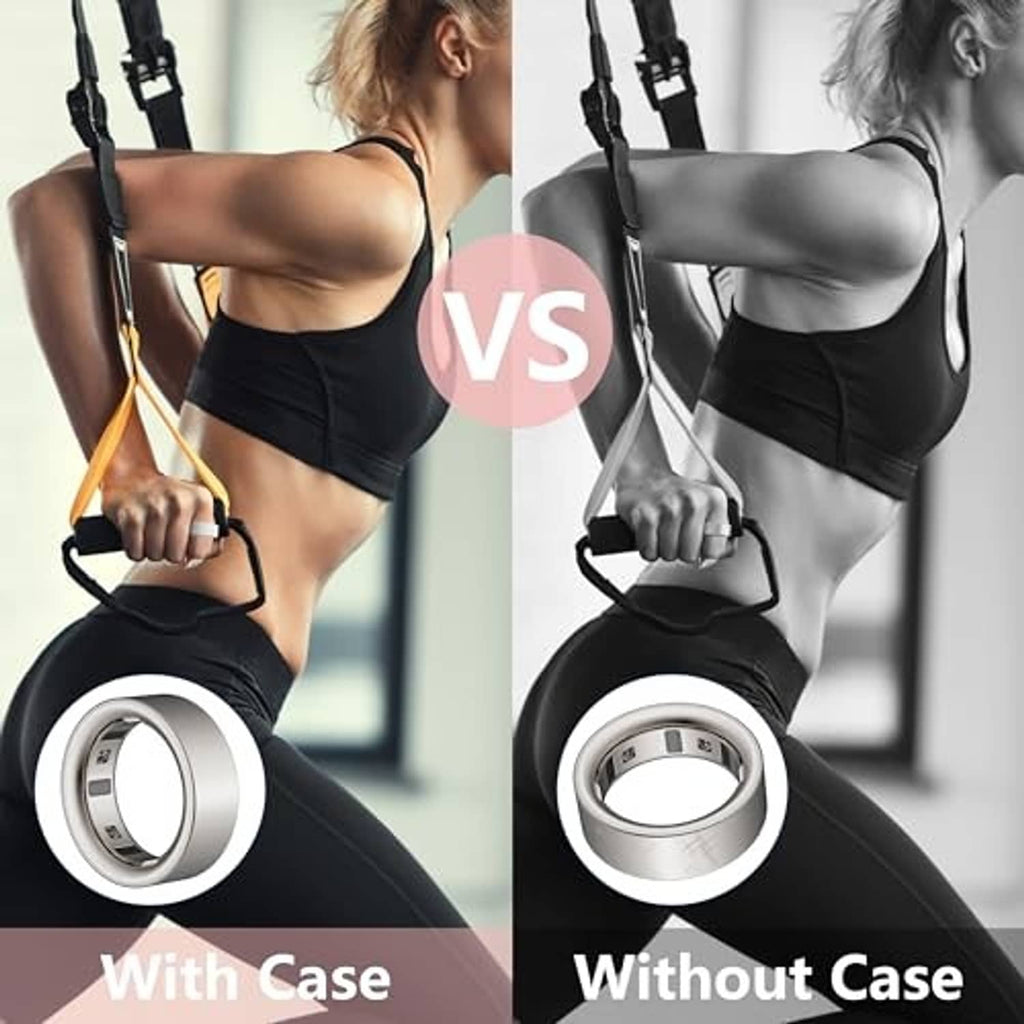 Comparison of smart ring protector case: ring with case vs without case