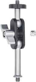Universal tripod cellphone holder with dual ball head and locking knob on silver arm