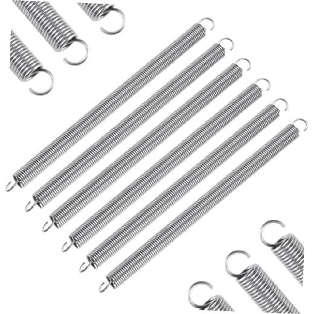 Stainless steel extension spring set with coil body and loop end hooks