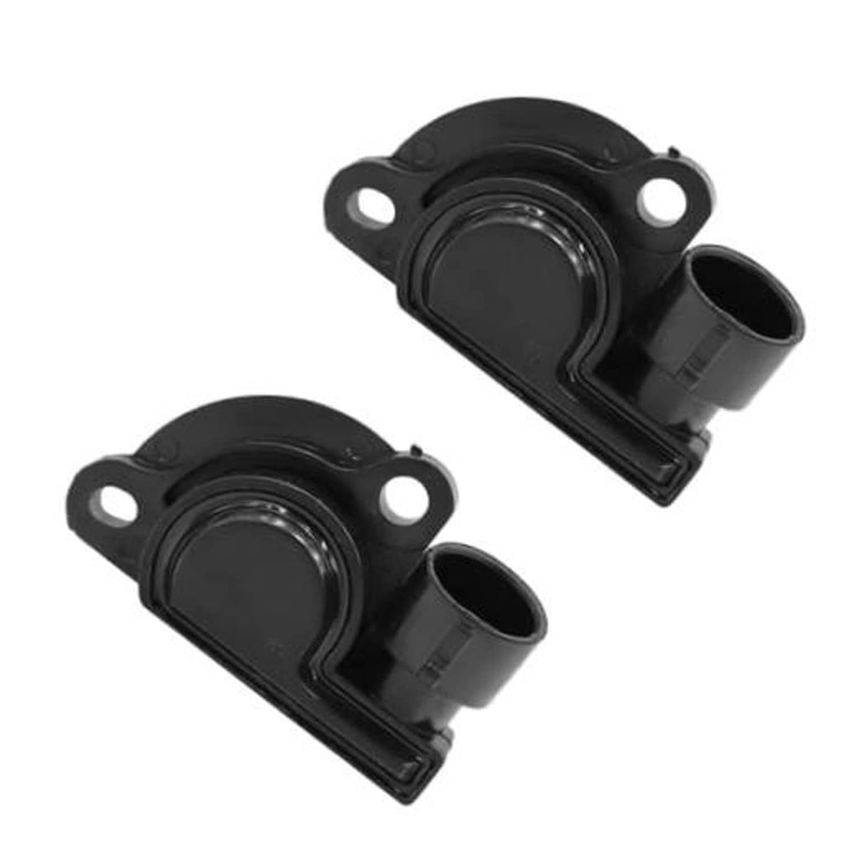 Throttle position sensor with mounting holes and electrical connector, black finish