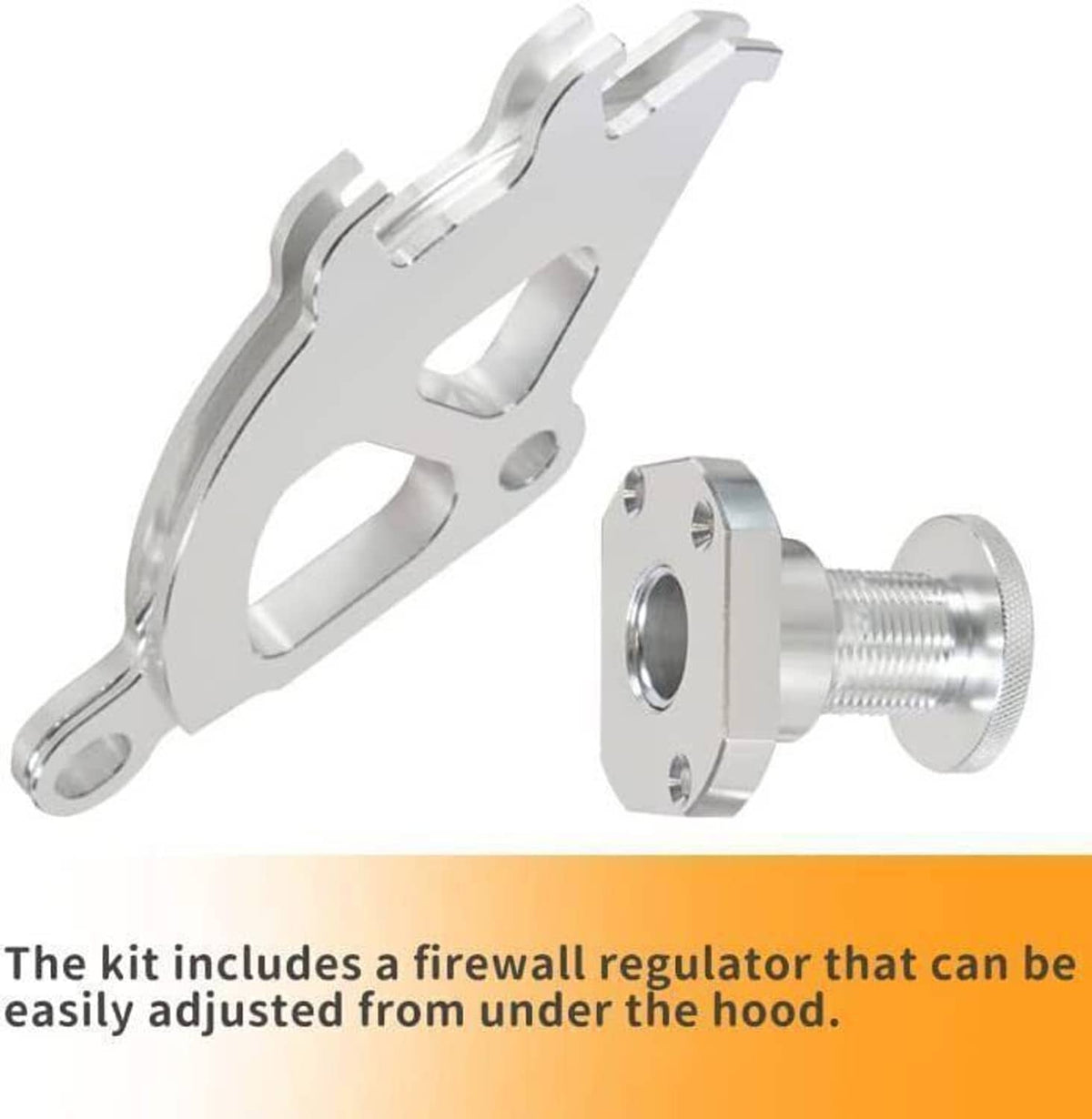 Clutch cable quadrant and firewall adjuster kit includes metal firewall bracket and adjustable stud