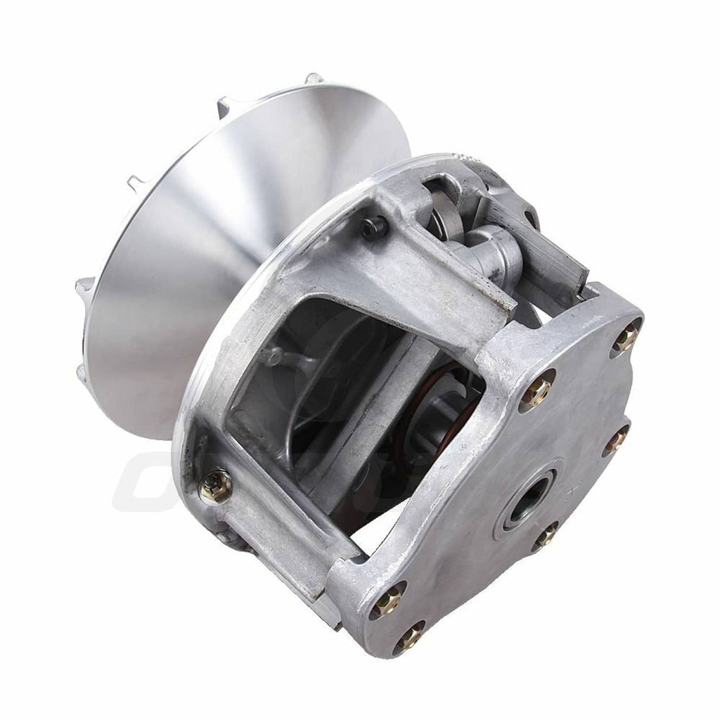 Primary drive clutch side view with large circular outer cover and vented metal body