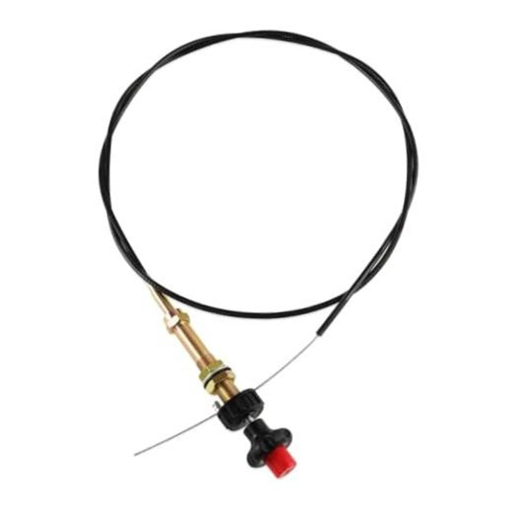 10ft heavy-duty throttle locking control cable with black housing and red release tip