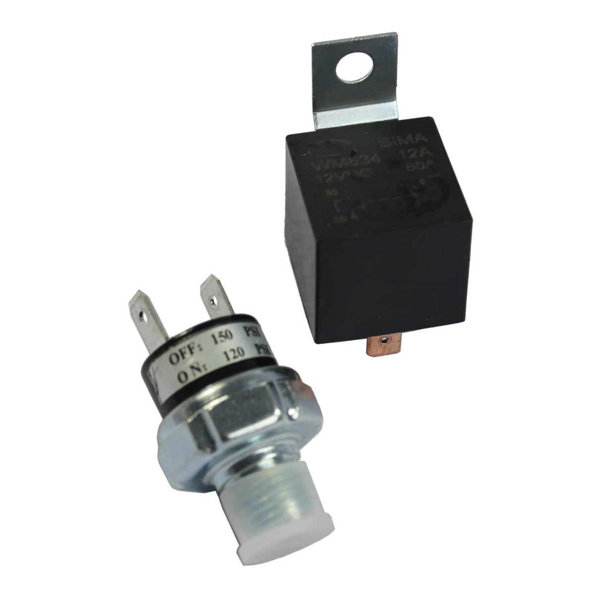 12V air system electrical switch with fuse and black relay module