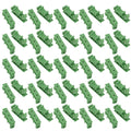 Green C45 DIN rail PCB mounting brackets, bulk set of multiple pieces