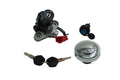 Ignition switch and key set with red connector and blue lock cylinder