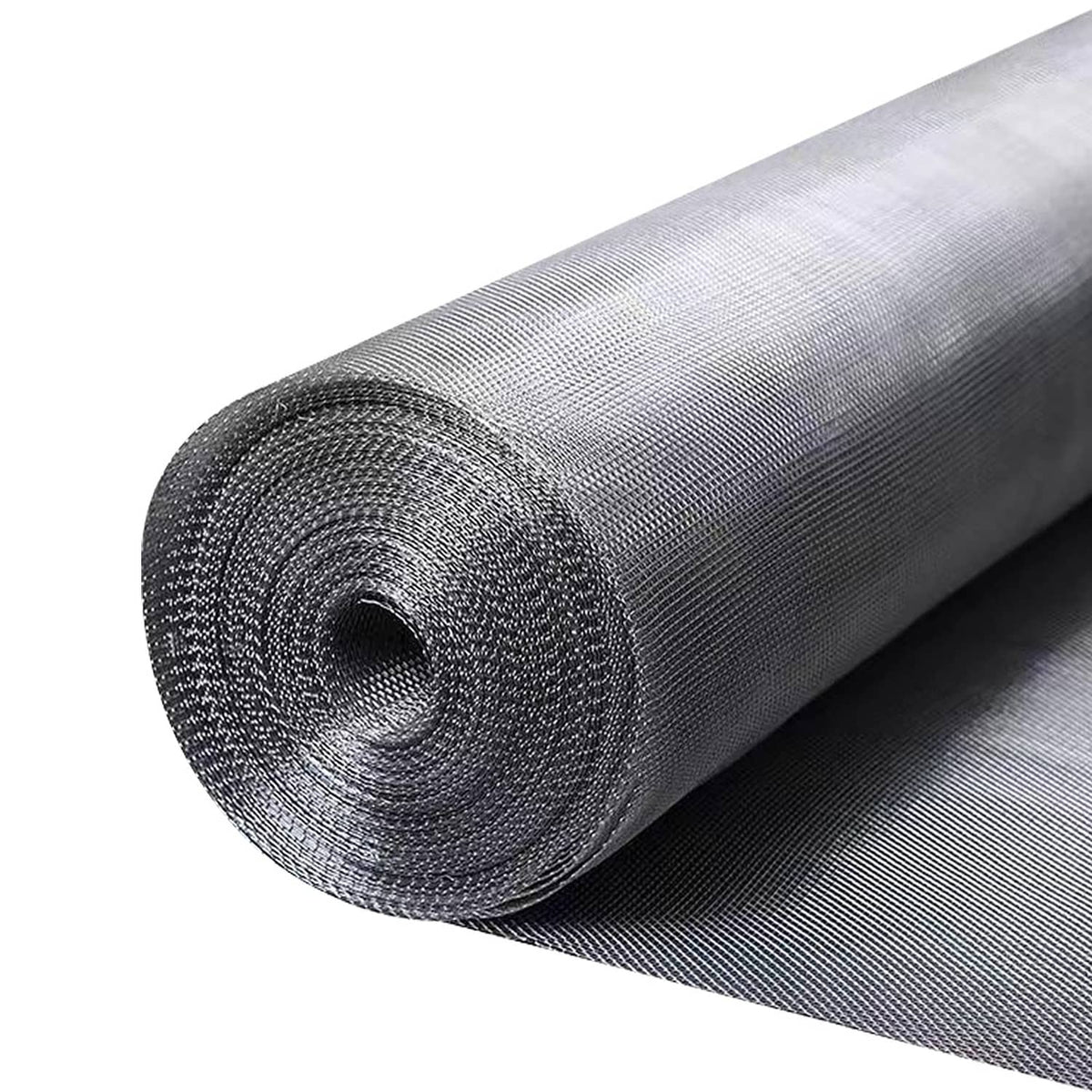 Stainless steel wire mesh screen roll, tightly coiled silver mesh