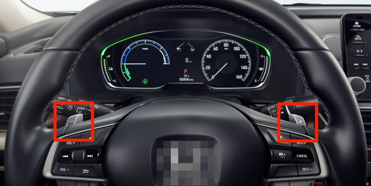 Installed carbon-fiber steering wheel paddle shift covers on inner spokes