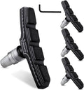 Set of black V-brake brake pads with mounting pins and textured rubber pads