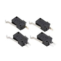 Four black micro switches with 2-prong terminals, for golf cart accessories