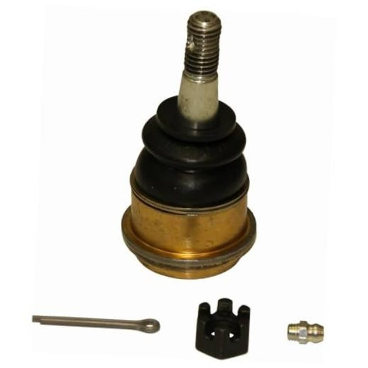 Front upper suspension ball joint with black dust boot and threaded stud