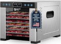 Stainless food dehydrator machine with dark viewing window and front control panel