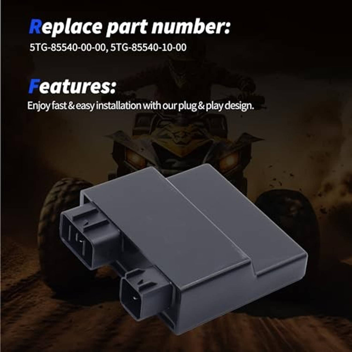 Gray ignition CDI module box with dual plug connectors