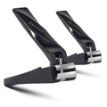 Black nail clipper set of two with silver cutting heads and curved lever handles