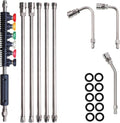 Pressure washer extension wand kit with multiple metal lances, nozzle heads, and O-rings