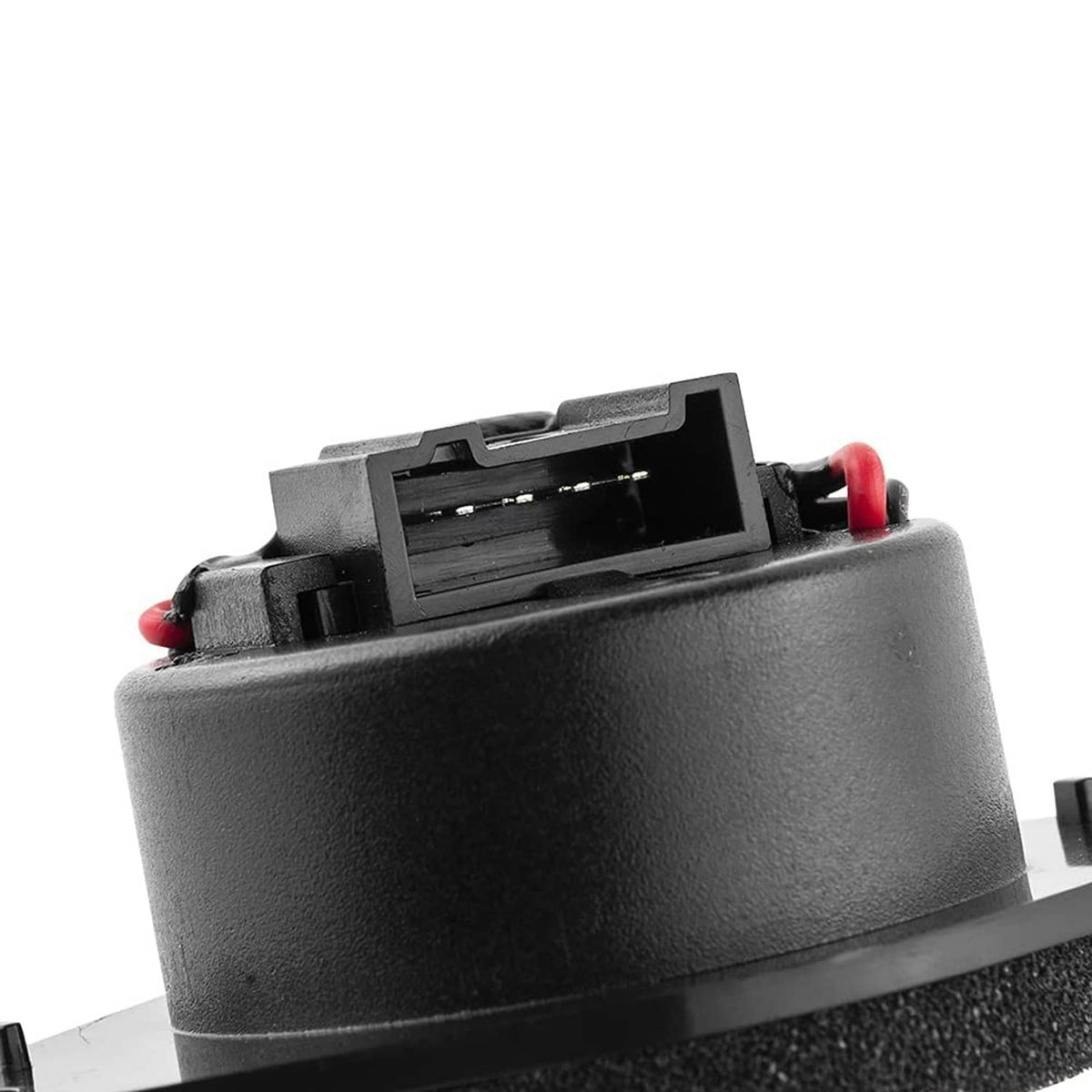Black DS18 bullet compression tweeter rear connector with red strain relief