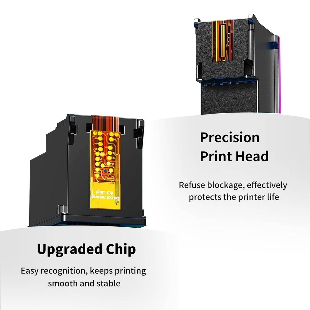 Ink cartridge replacement showing ink chamber and precision print head detail