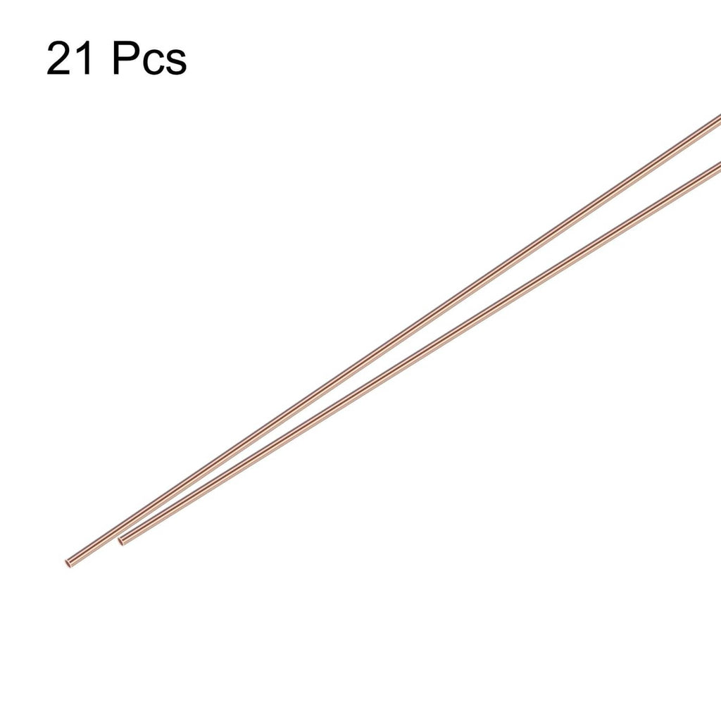 Copper brazing rods, 21-piece set of slender straight rods