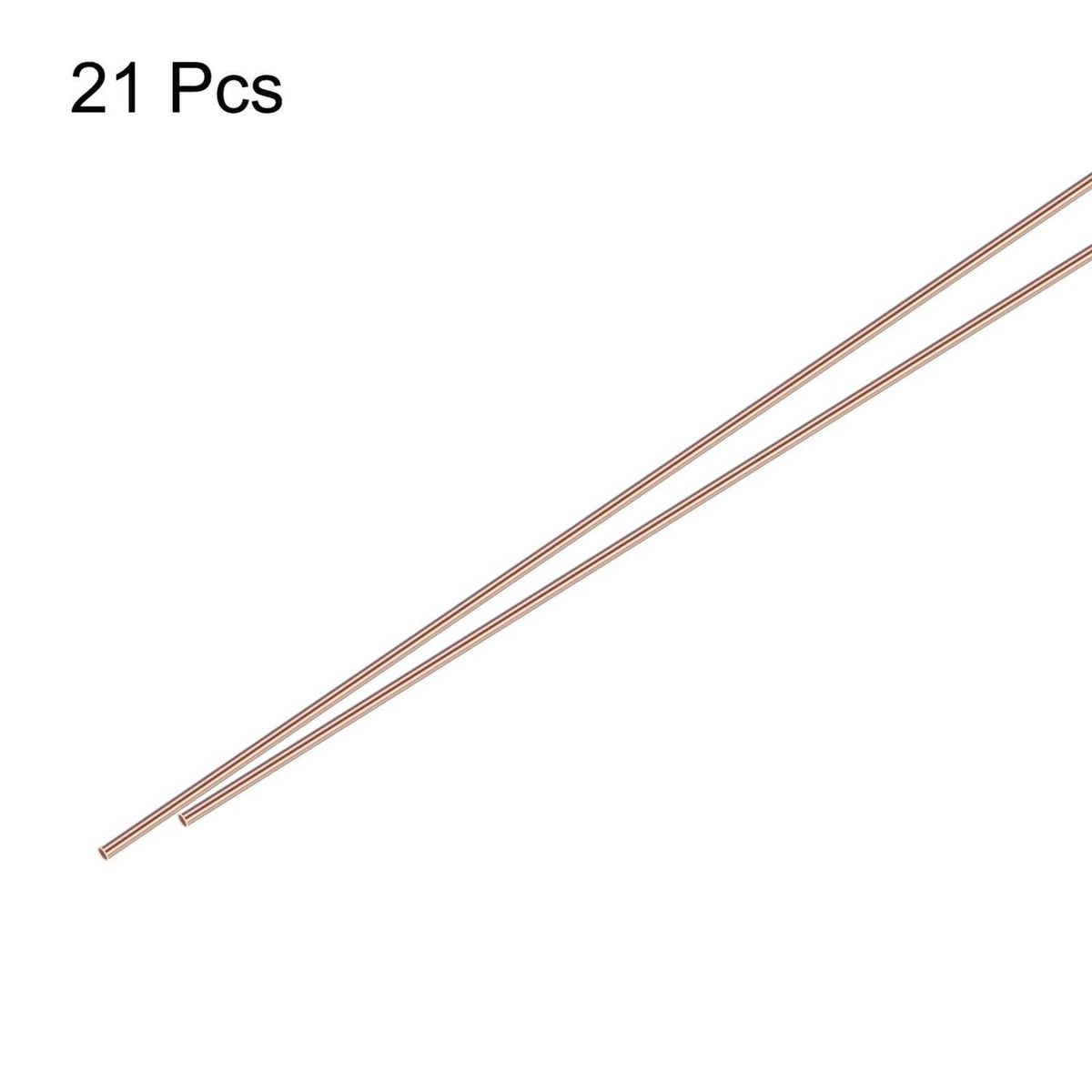 Copper brazing rods, 21-piece set of slender straight rods