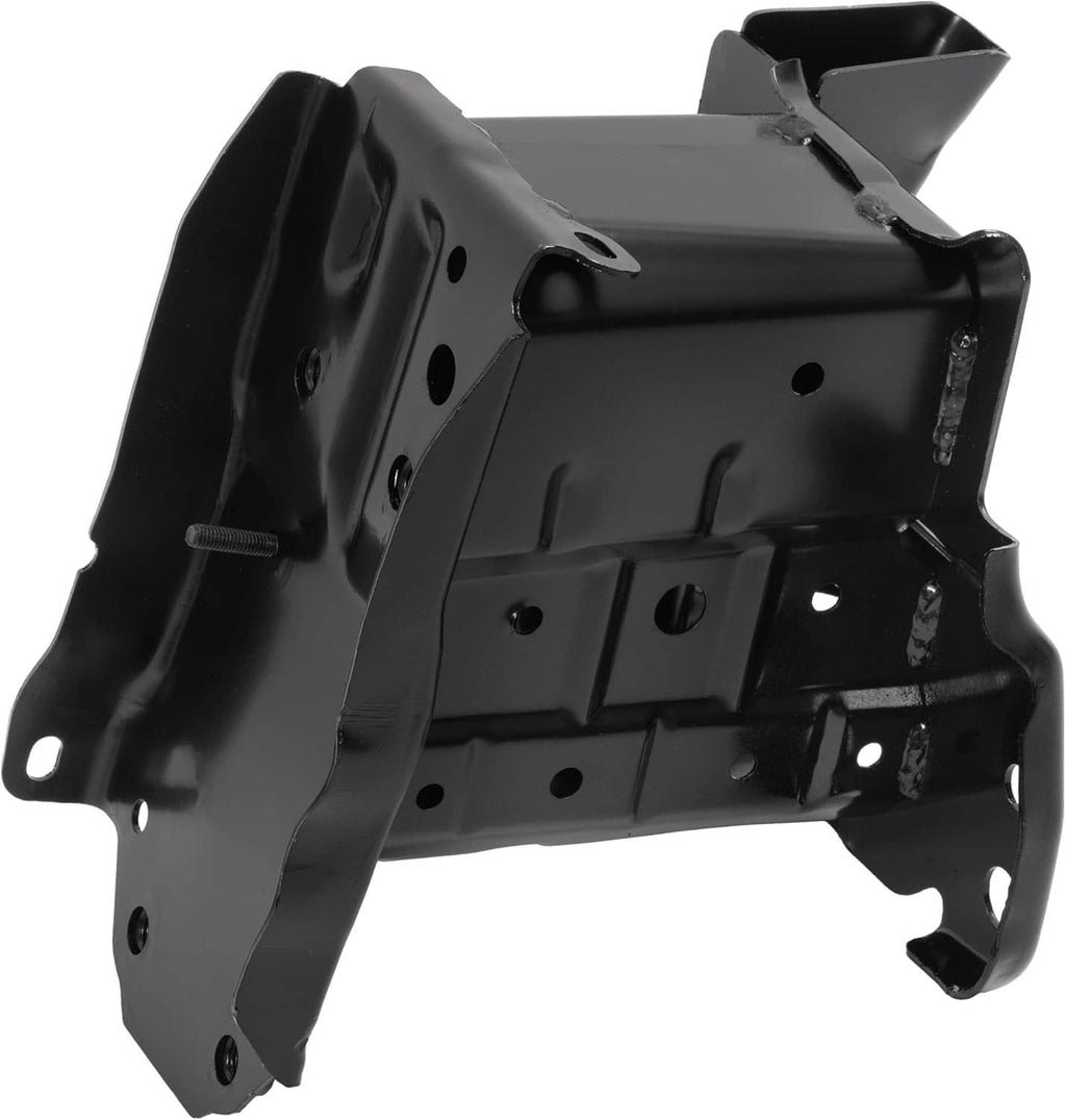 Front bumper reinforcement impact bracket, black metal reinforcement bar with mounting openings