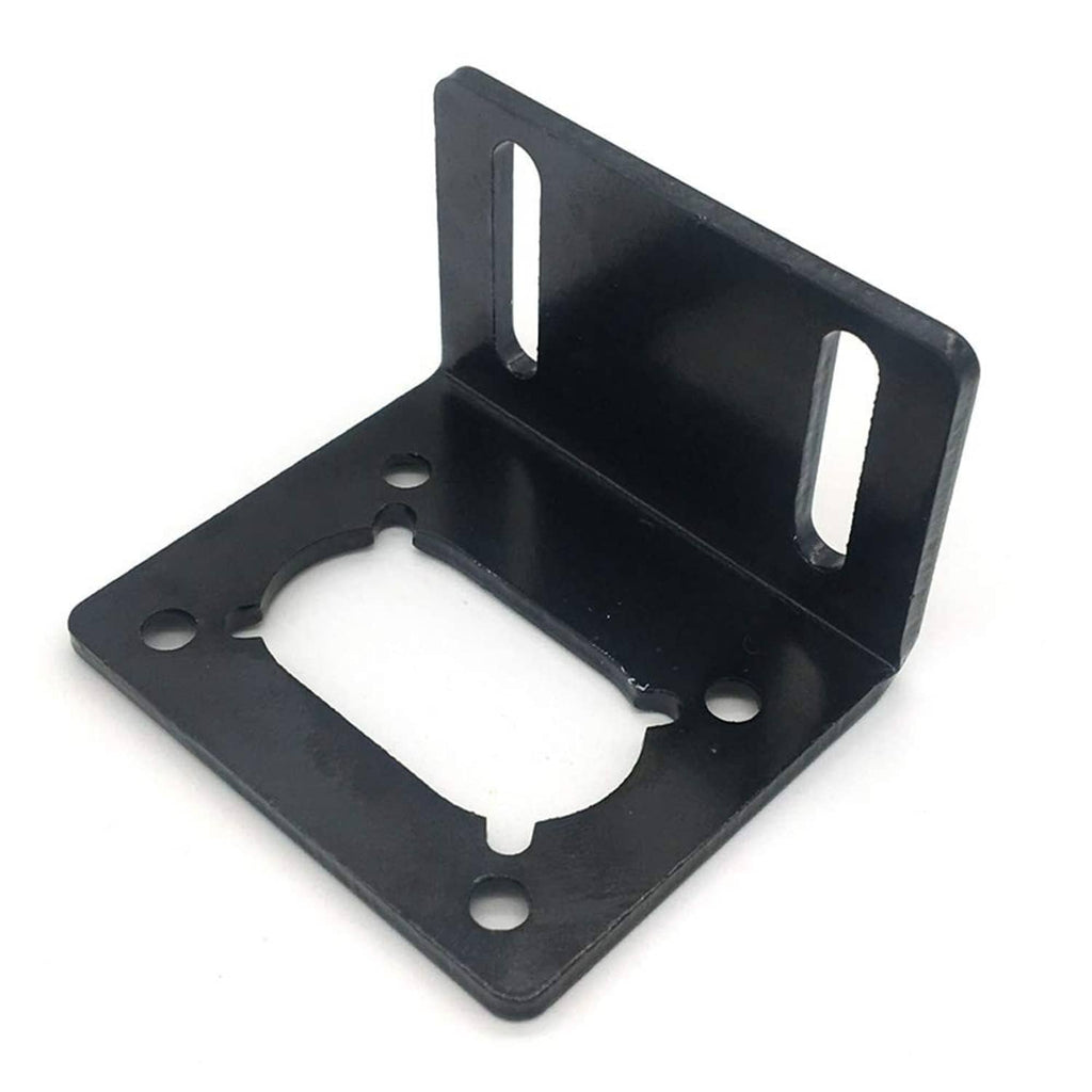 Black mounting bracket with two tall slots and central oval cutout