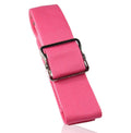 Emi pink polyester gait transfer belt with metal buckle, folded strap end