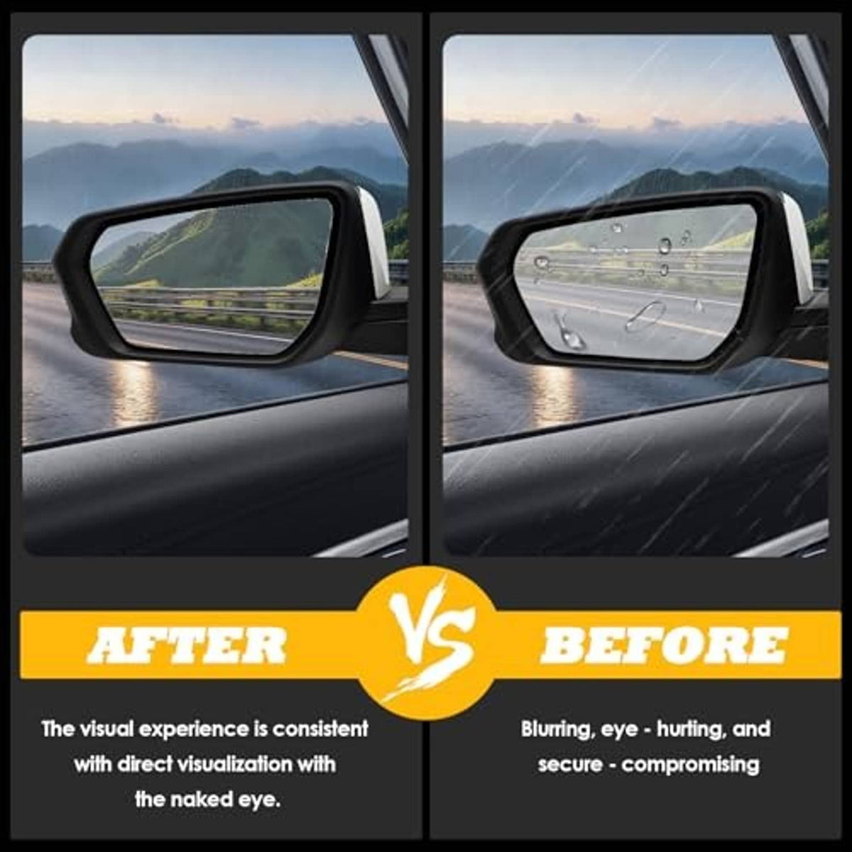 Left driver side mirror on door with clear reflective glass