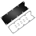 Black billet knock sensor delete plate with matching gasket and stainless bolts