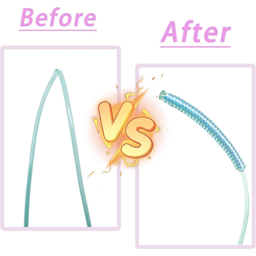 Blue PVC crimp straighteners straightening oxygen tubing