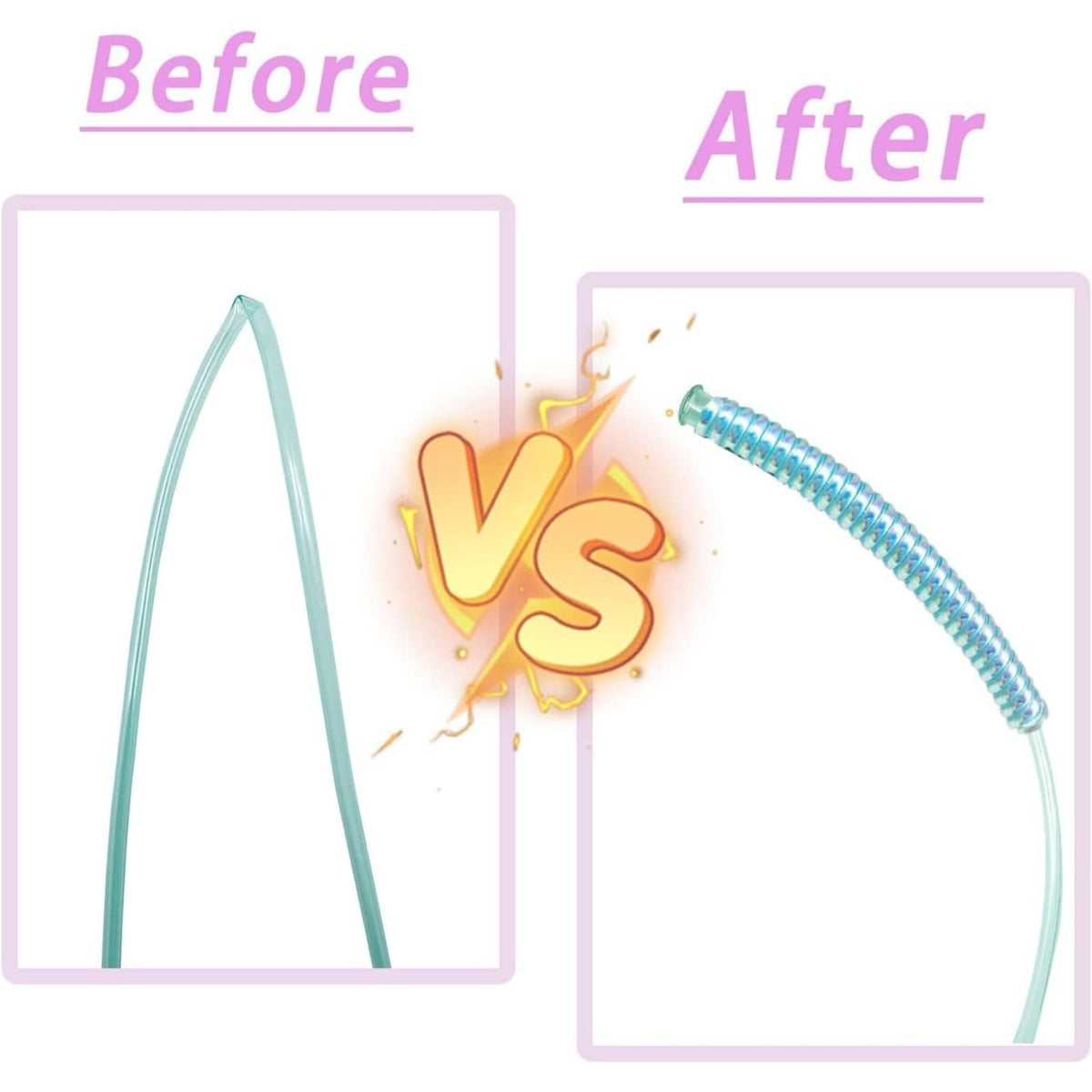 Blue PVC crimp straighteners straightening oxygen tubing