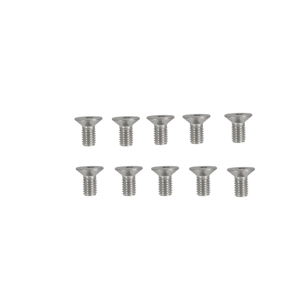 Set of ten silver hex bolts for engine cover plate installation