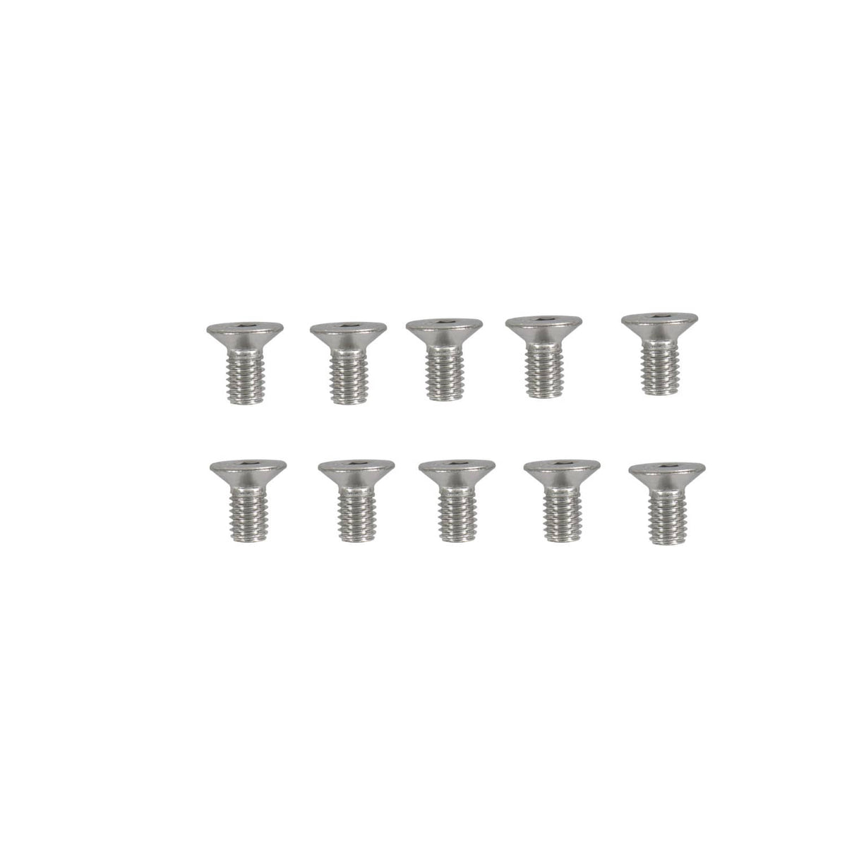 Set of ten silver hex bolts for engine cover plate installation