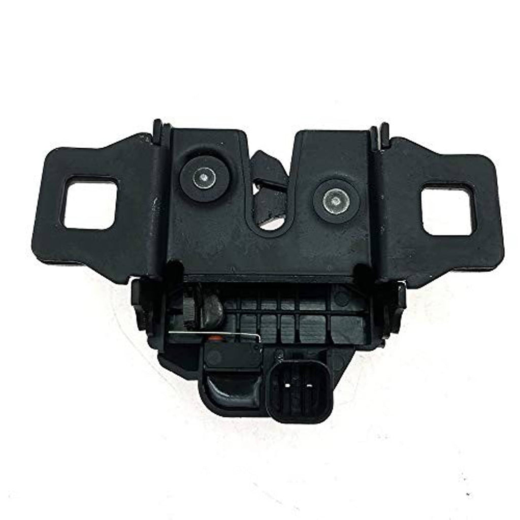 Black hood latch release switch sensor from underside view with two fasteners and grille