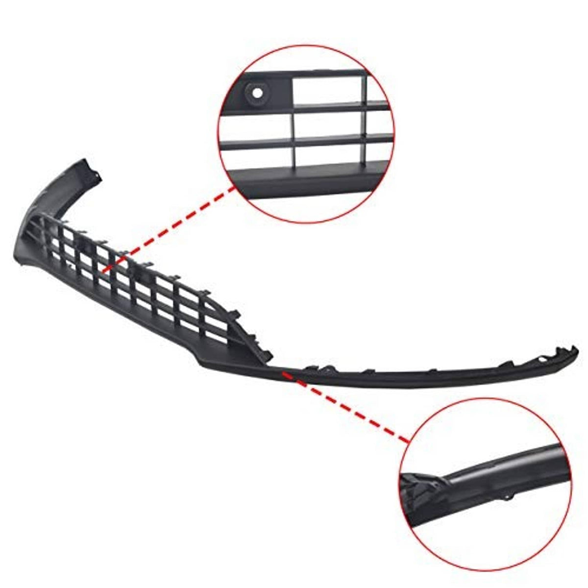 Front bumper lower grill insert with mounting clips and black grille mesh