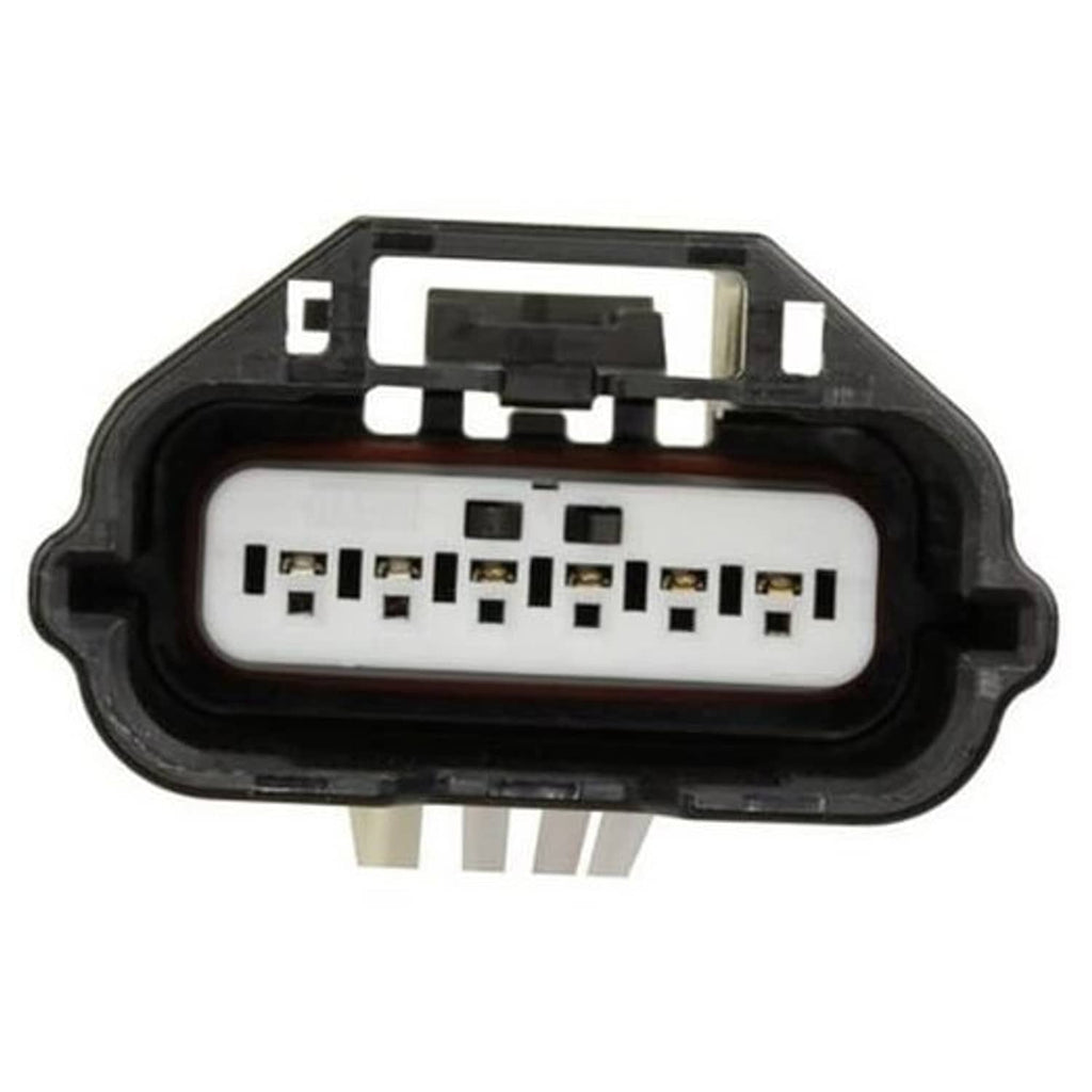 Accelerator pedal position sensor wiring connector with white multi-pin plug and black housing