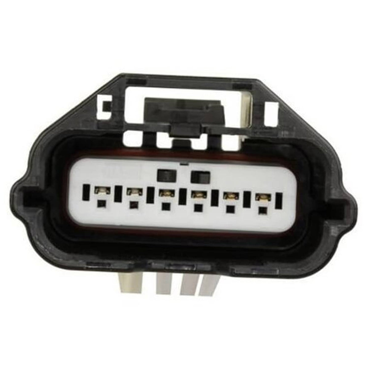 Accelerator pedal position sensor wiring connector with white multi-pin plug and black housing