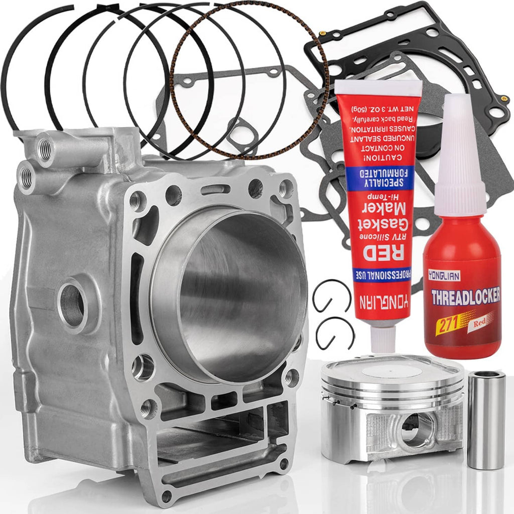 Cylinder block, piston, and gasket kit with rings and sealant for rebuild