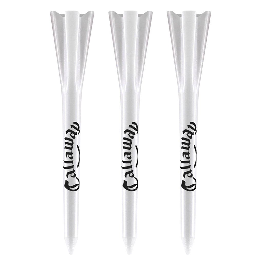White golf tees with Callaway logo, 2.75-inch stems and cup heads (pack of 30)