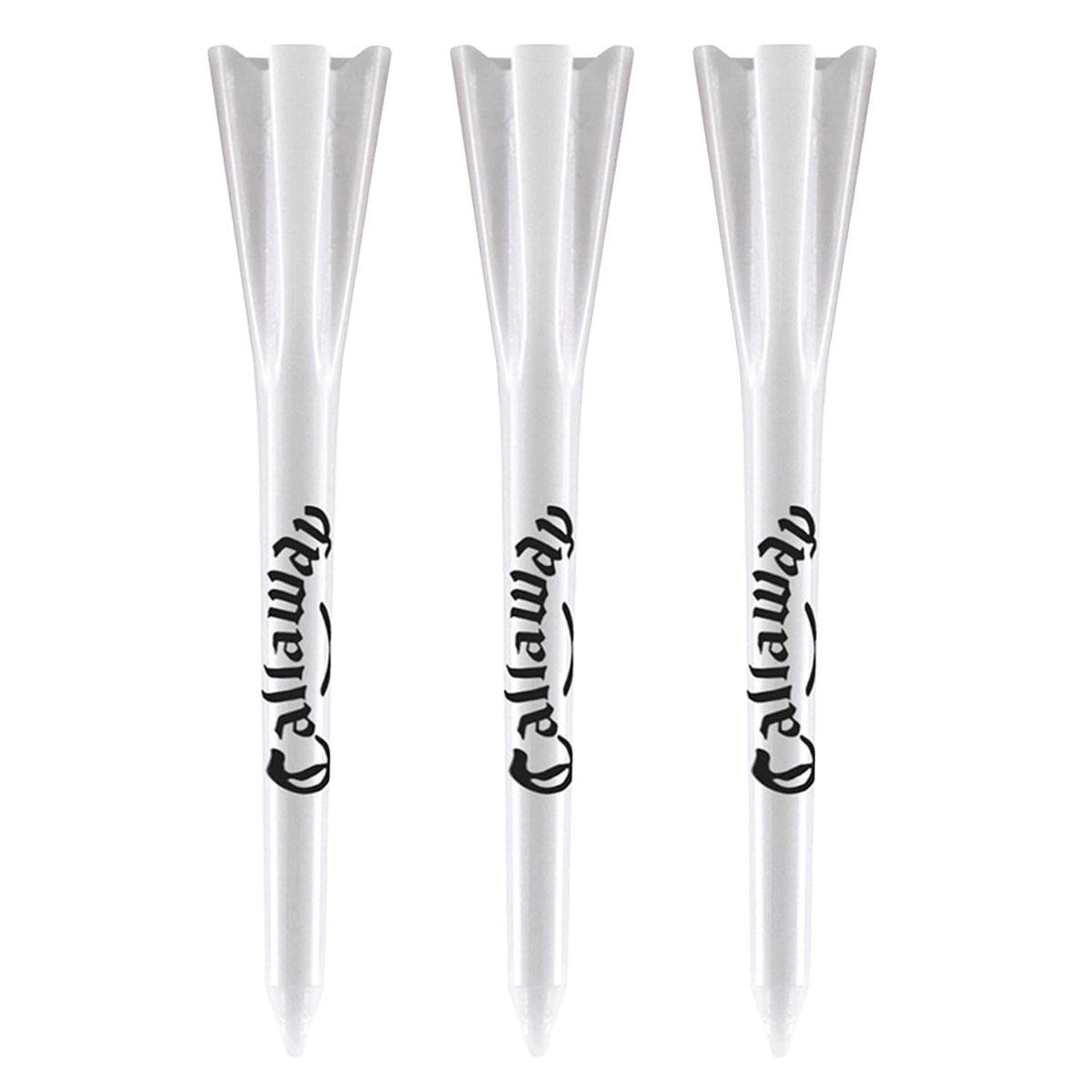 White golf tees with Callaway logo, 2.75-inch stems and cup heads (pack of 30)
