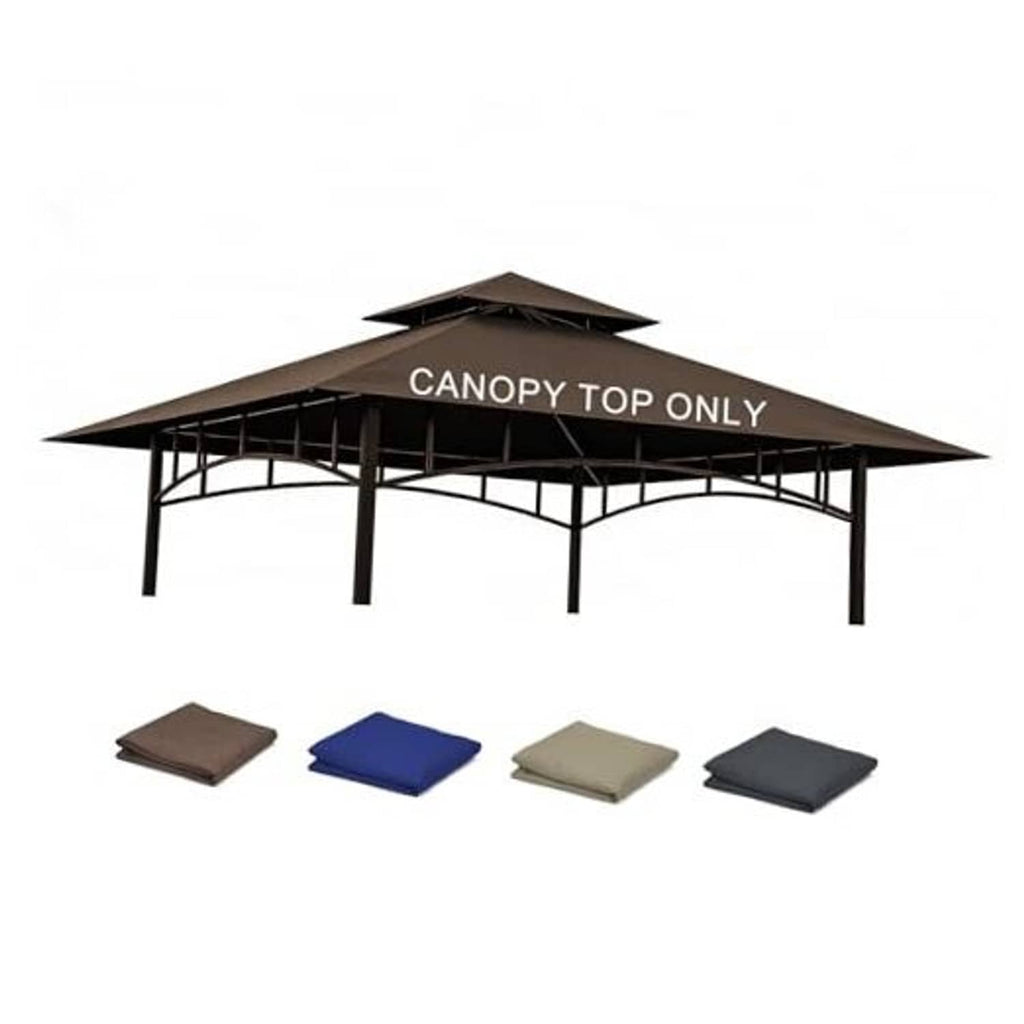 Brown outdoor grill gazebo replacement canopy top only with cross-beam frame