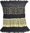 Embroidery floss skeins, dark black and light cream threads on 14-pack label bands