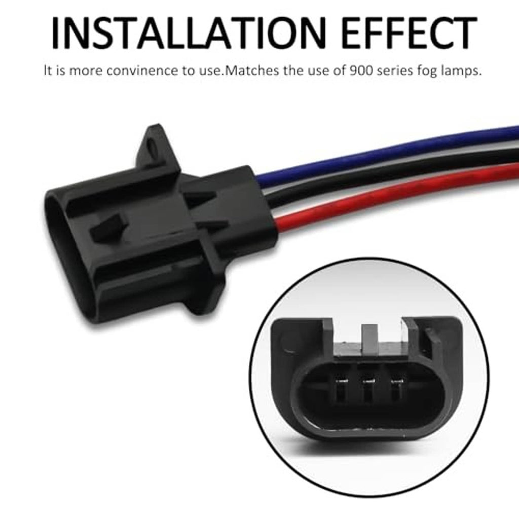 Headlight socket connector with wiring harness and close-up view of terminal slots