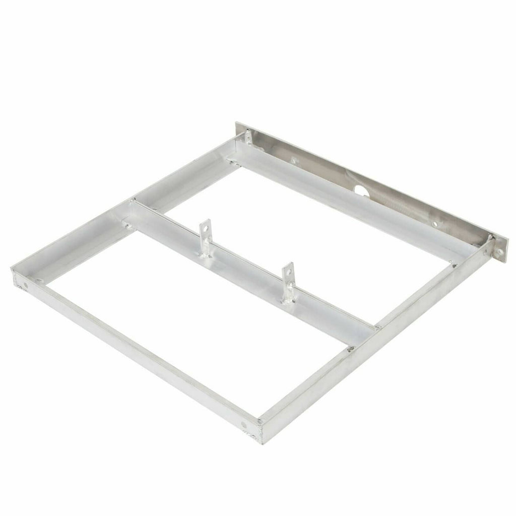 Aluminum 36V golf cart battery tray frame, open rectangular base with support ribs