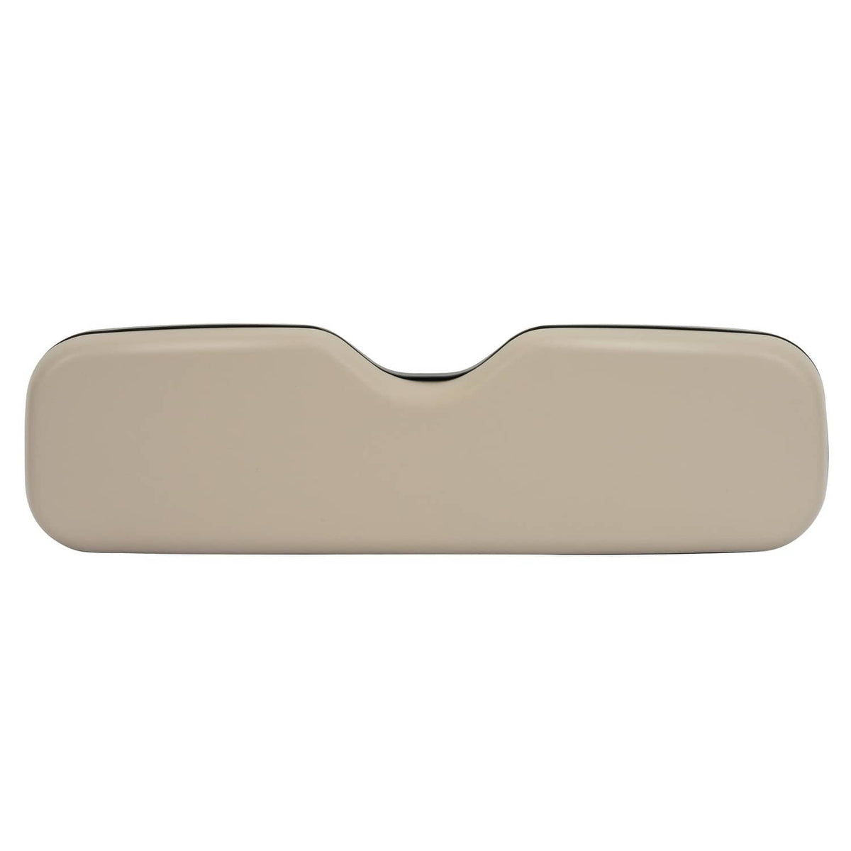 Tan golf cart seat cushion with curved center notch and padded rounded sides