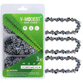 V-MODEST replacement saw chain 3-pack in blister, black and silver links on board