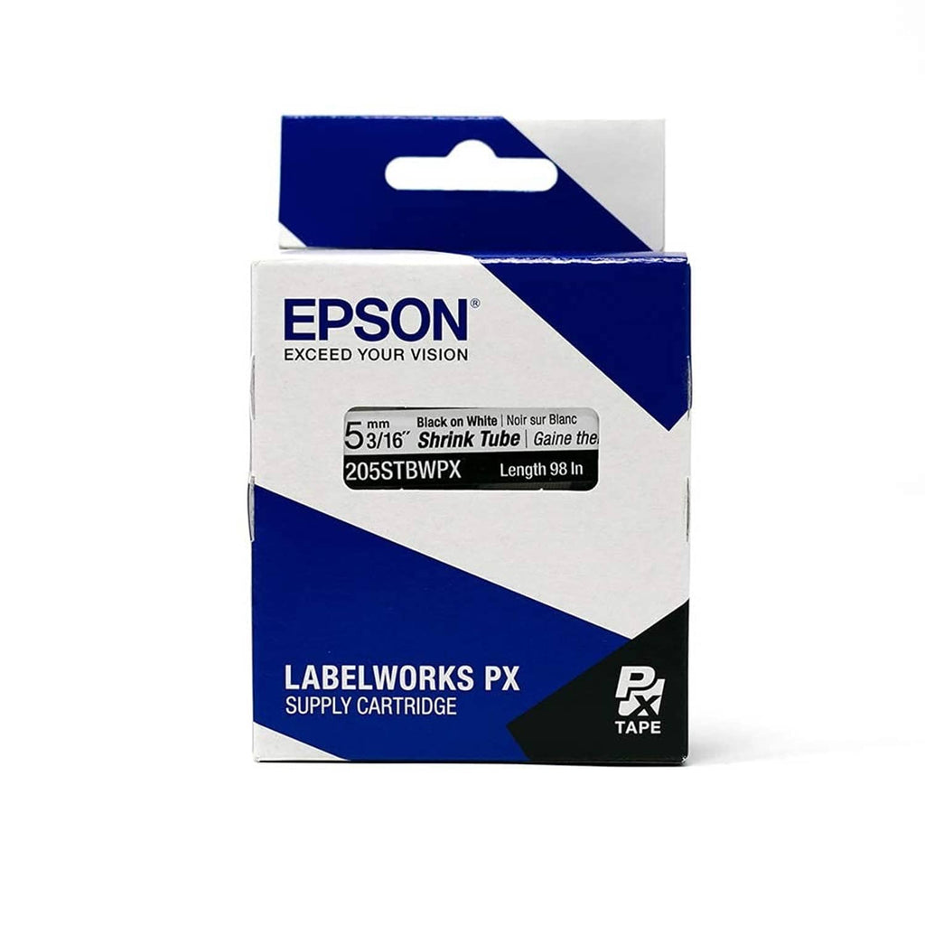 LabelWorks PX supply cartridge for black-on-white heat shrink tube, 5mm, 98in